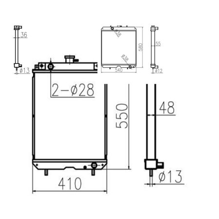 Water Tank Radiator Core ASS'Y 129417-44500 12941744500 for Yanmar Excavator US50