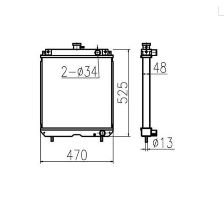 Water Tank Radiator Core ASS'Y 184014-44011 18401444011 for Yanmar Engine AG25N-DUC