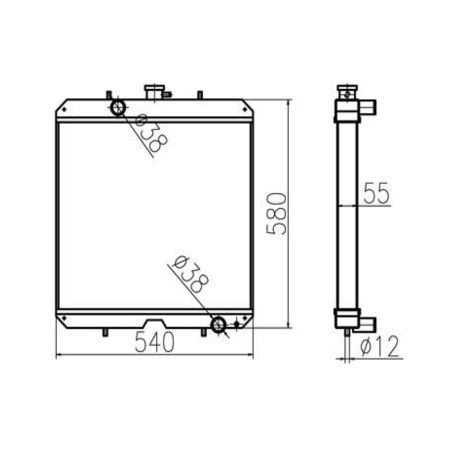 Water Tank Radiator Core ASS'Y 184015-44501 18401544501 for Yanmar Excavator VIO40-3 VIO50-3