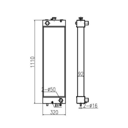 Water Tank Radiator Core ASS'Y 21K-03-72123 21K-03-72122 for Komatsu Excavator PC160LC-7E0 PC160LC-8 PC180LC-7-E0 PC190LC-8