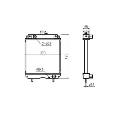 Water Tank Radiator Core ASS'Y 4313328 for Hitachi Excavator EX20UR EX20UR-2 EX30UR EX30UR-2