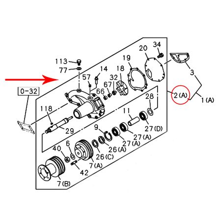Bomba de agua 1136106891 1136108921 para Hitachi EX400 EX400-1 con motor Isuzu 6RB1T