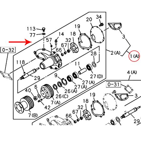 Bomba de agua 1136108741 para excavadora Hitachi EX1000 UH181 UH501 con motor 6RB1