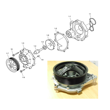 Water Pump 400921-00425 40092100425 for Doosan Daewoo Excavator DX530LC-5B