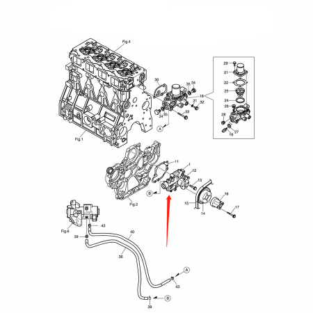 Water Pump 400921-00516 40092100516 for Doosan Daewoo Excavator DX75-5B DX75-5C