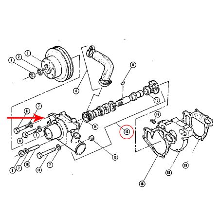 Water Pump 7W-4557 for Caterpillar CAT 213 214 Excavator with Perkins 6.3544 Engine