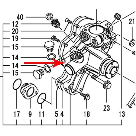 Pompa acqua YNM129630-42100 per escavatore Hitachi ZX30U-5A ZX35U-5A ZX40U-5A ZX50U-5A