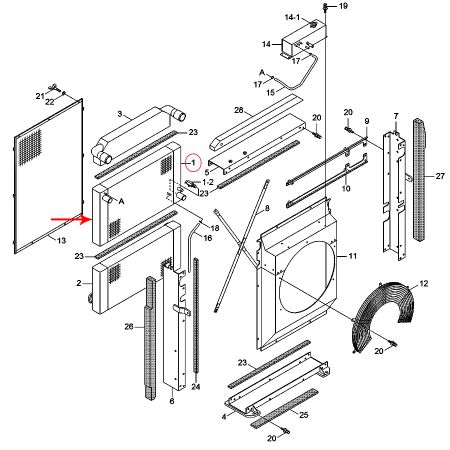 Wassertankkühler 11Q6-43210 für Hyundai R210W-9A R210W9AMH R220LC-9A R220NLC-9A Bagger