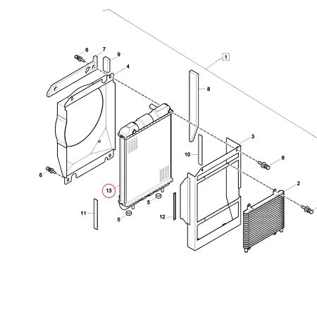 Radiateur de réservoir d'eau 14MK-41400 pour excavatrice Case CX26C
