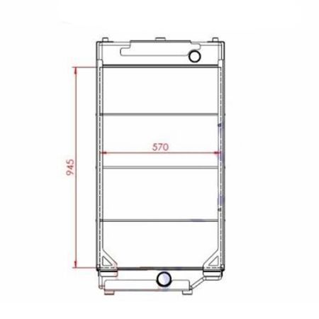 Water Tank Radiator 225-3318 for Caterpillar Wheel Loader Cat 972G II 966G II