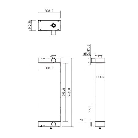 Water Tank Radiator 30926961 for JCB Excavator JZ235 JZ255