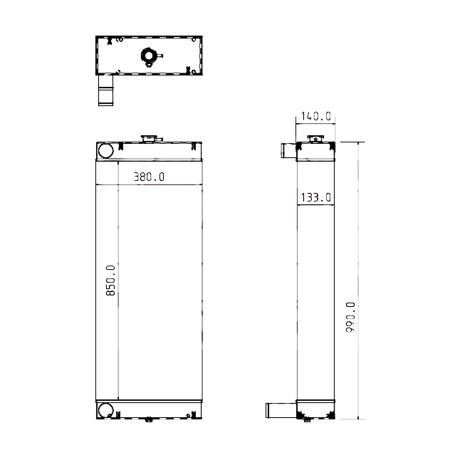 Water Tank Radiator 332J5520 for JCB Excavator JS190-T3