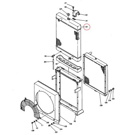 Radiateur de réservoir d'eau 4230055 pour pelle Hitachi EX1000 EX1000-1 UH501
