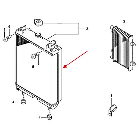 Water Tank Radiator 47988709 for Case CX18C Excavator