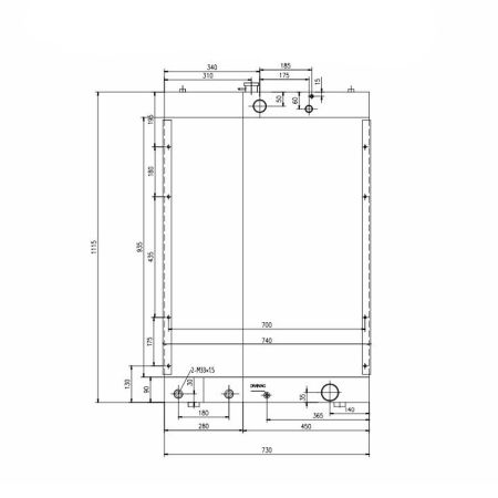 Water Tank Radiator 76053580 for Case Loader DC150LT DC150PS