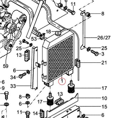 ニューホランド EC15 掘削機用水タンクラジエーター 84091748 73185295