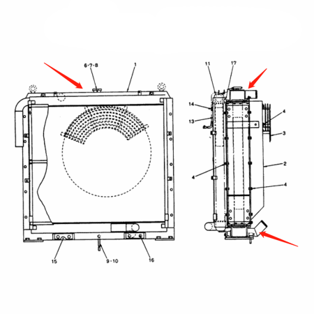 BUY Water Tank Radiator ASS'Y 2452U133S1 for Kobelco Excavator SK400-3 SK400LC-3 from YEARNPARTS online store