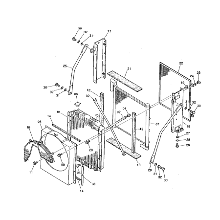 Water Tank Radiator ASS'Y AT130722 for John Deere Excavator 290D