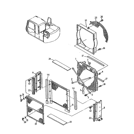 Water Tank Radiator ASS'Y AT200601 for John Deere Excavator 190 190E
