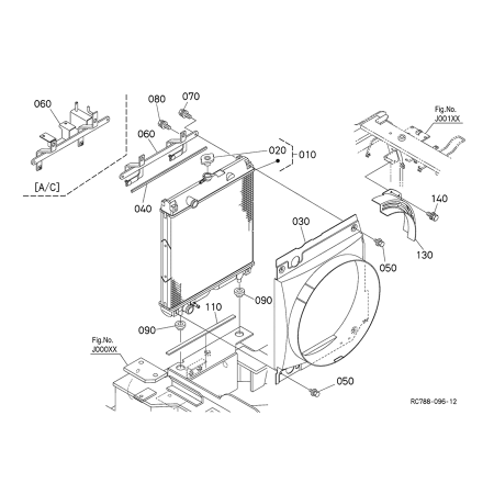 Water Tank Radiator ASS'Y RC78842300 RC788-42300 for Kubota Excavator KX033-4 KX033-4(SUNBELT) KX033-4CA U35-4 U35-4(SUNBELT) U35-4CA