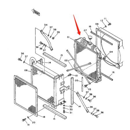 Water Tank Radiator ASS'Y TH110779 for John Deere Excavator 70D