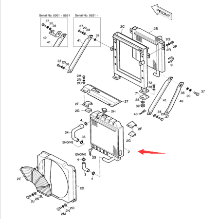 Water Tank Radiator Core 13740000-1 137400001 for Doosan Daewoo Excavator SOLAR 280LC-III