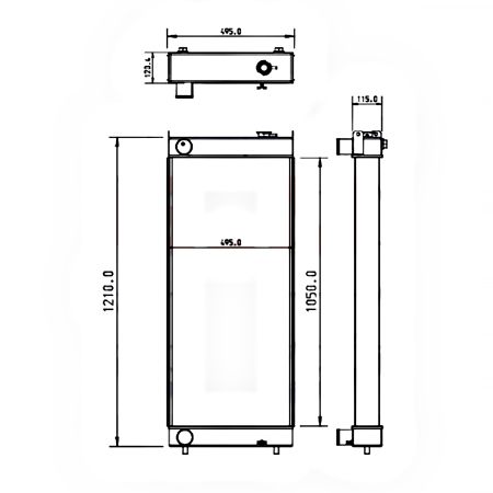 Water Tank Radiator KBH11640 for Case CX300C Excavator