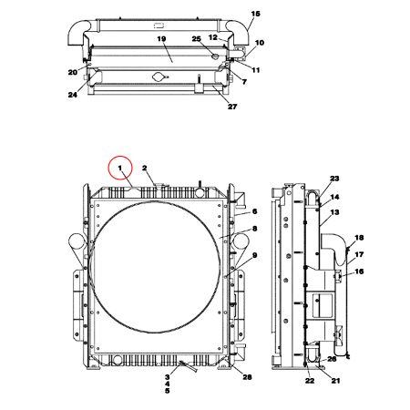 Radiateur de réservoir d'eau LN00099 pour pelle Case CX460 AMÉRIQUE DU NORD