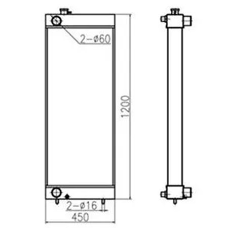Radiateur de réservoir d'eau LN002120 LN001710 pour pelle Case CX290B CX300B