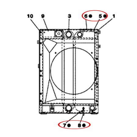Radiador de tanque de agua LN002380 para excavadora Case CX75SR