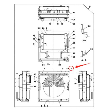 Water Tank Radiator LN002530 LN001620 for Case CX800 CX800B Excavator