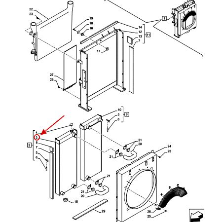 Water Tank Radiator LN004200 for Case CX750D RTC ME CX750D RTC Excavator