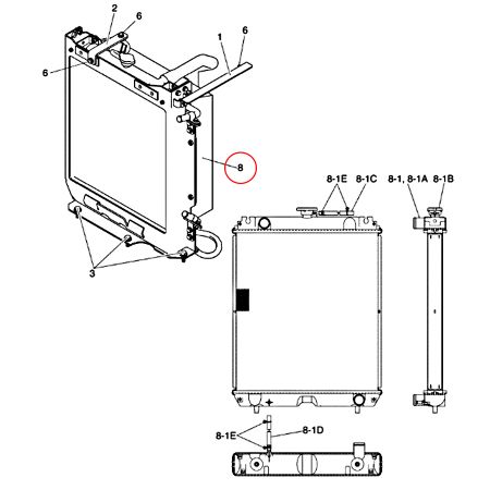 Water Tank Radiator PH05P00026F1 for Kobelco 50SR-5 50SR 50SR-3 Excavator Type B