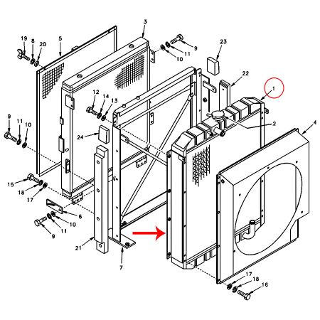 Water Tank Radiator SA1115-01612 for Volvo EC290 Excavator with D7E Engine