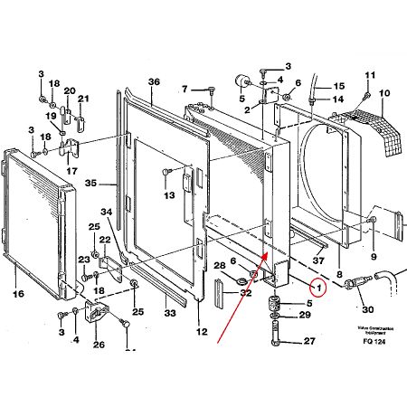Water Tank Radiator VOE14256319 for Volvo EC130C EW130C EC150C EW150C Excavator