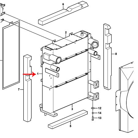 Water Tank Radiator VOE14564247 for Volvo ECR145C Excavator
