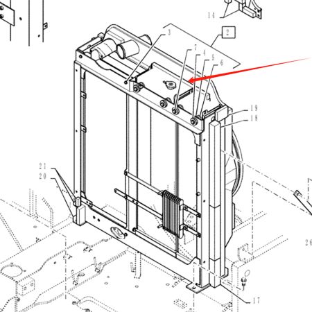 Water Tank Radiator YF05P00012F2 for Kobelco 230SR-3 260SR-3 Excavator