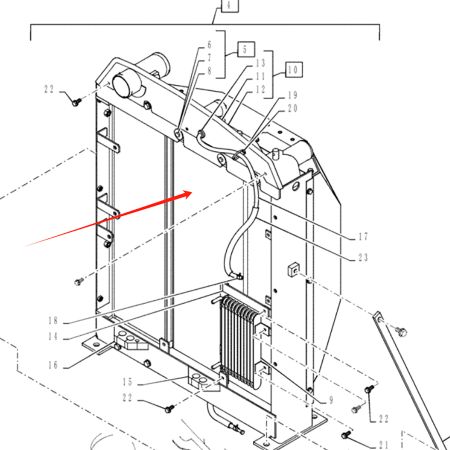 Water Tank Radiator YY05P00061F1 for Kobelco ED160 BLADE 140SR-3 Excavator