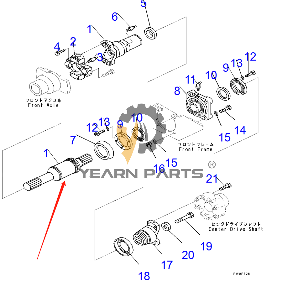 Buy Propeller Shaft 423-20-33510 4232033510 for Komatsu Wheel Loader WA400-5 WA400-5L WA430-6 WA430-6E0 from WWW.SOONPARTS.COM online store