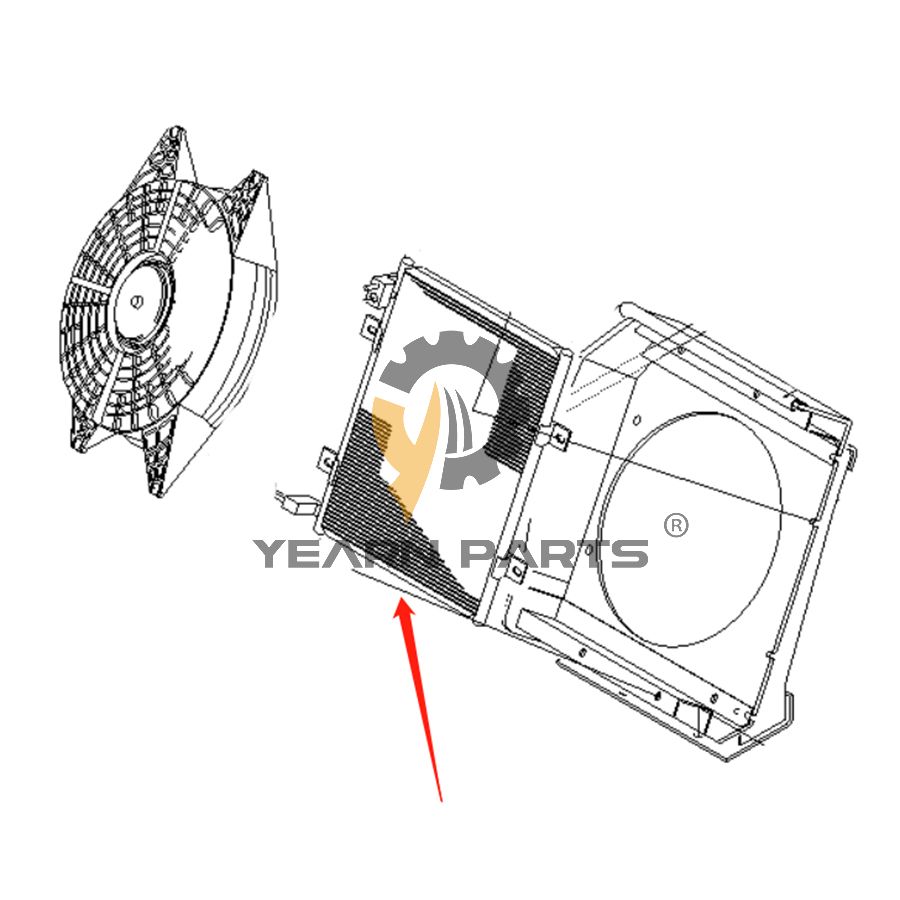 AC Condenser 11M8-90370 for Hyundai Excavator R55-7 R55-7A R55W-7 R55W-7A R60-7(CHINA)