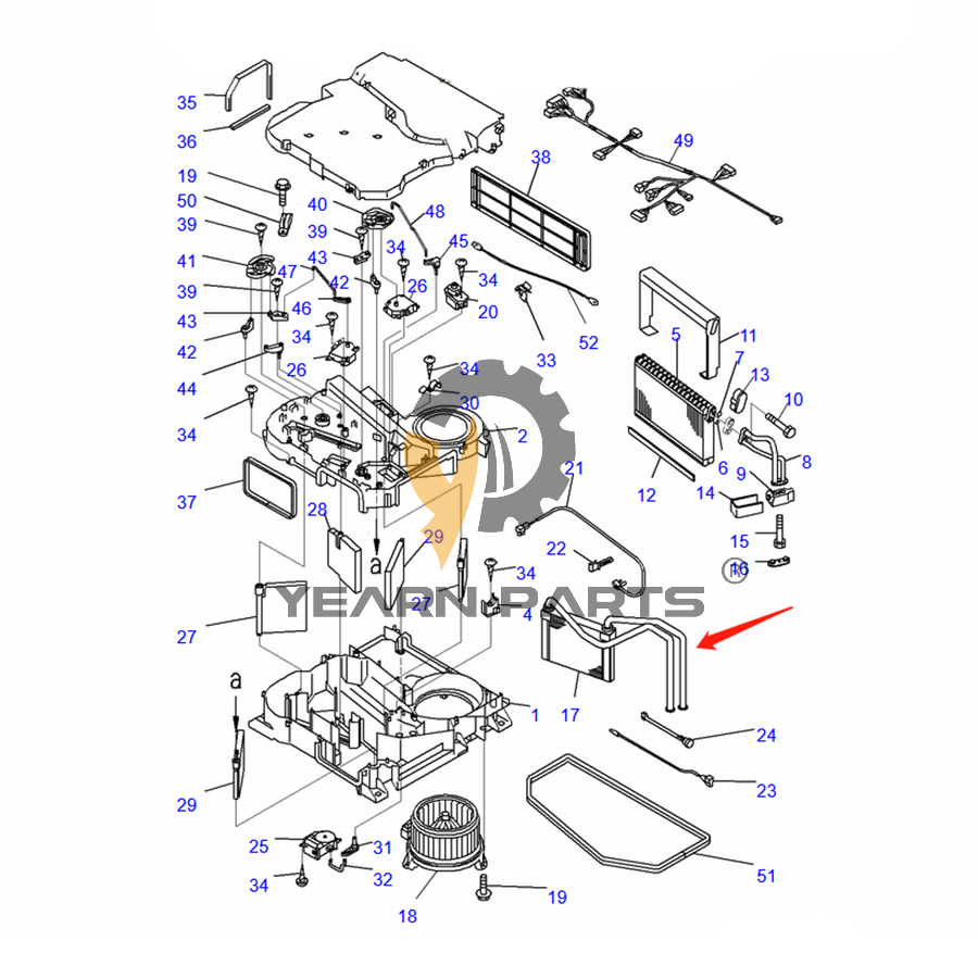 AC Core Heater ND116420-6830 for Komatsu Excavator PC118MR-8 PC138US-10 PC138US-8 PC228US-8 PC78US-8 PC78UU-8 PC88MR-8 PW118MR-8 PW98MR-8