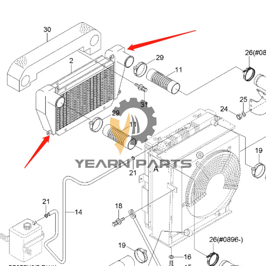 AfterCooler 11N5-40061 for Hyundai Excavator R160LC-7 R160LC-7A R170W-7 R170W-7A R180LC-7 R180LC-7A