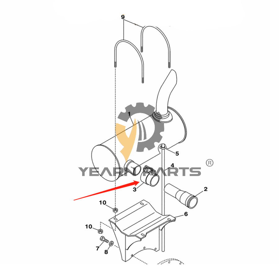 Clamp Mounting Assy KRH1321 for Case Excavator CX210 CX210LR CX210N CX225SR CX240 CX240LR CX290 CX75C SR CX80C