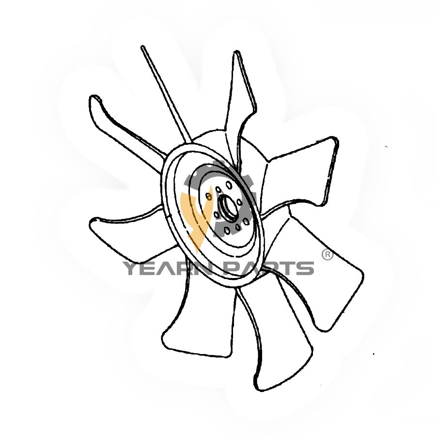 Cooling Fan Blade KBT1749074110 for Hitachi ZX40 ZX50 ZX55UR-2 ZX55UR-2D ZX55UR-3 ZX55UR-3D Excavator