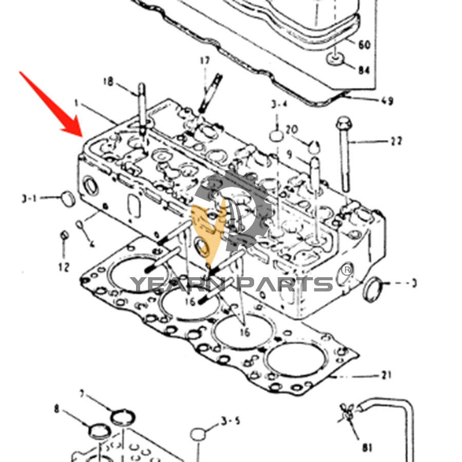 Buy Cylinder Head ASSY 289747A1 for Case Excavator 9013 from WWW.SOONPARTS.COM online store.