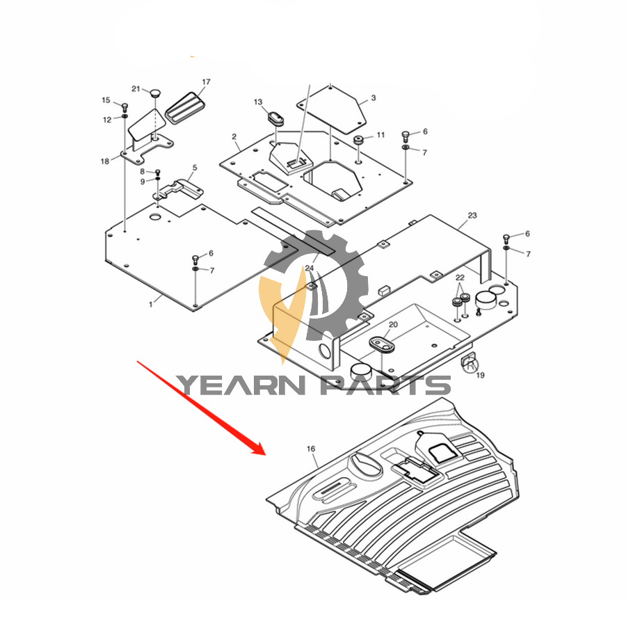 Floor Mat 161-00511 for Doosan Daewoo Excavator B55W-1 SOLAR 55W-V PLUS