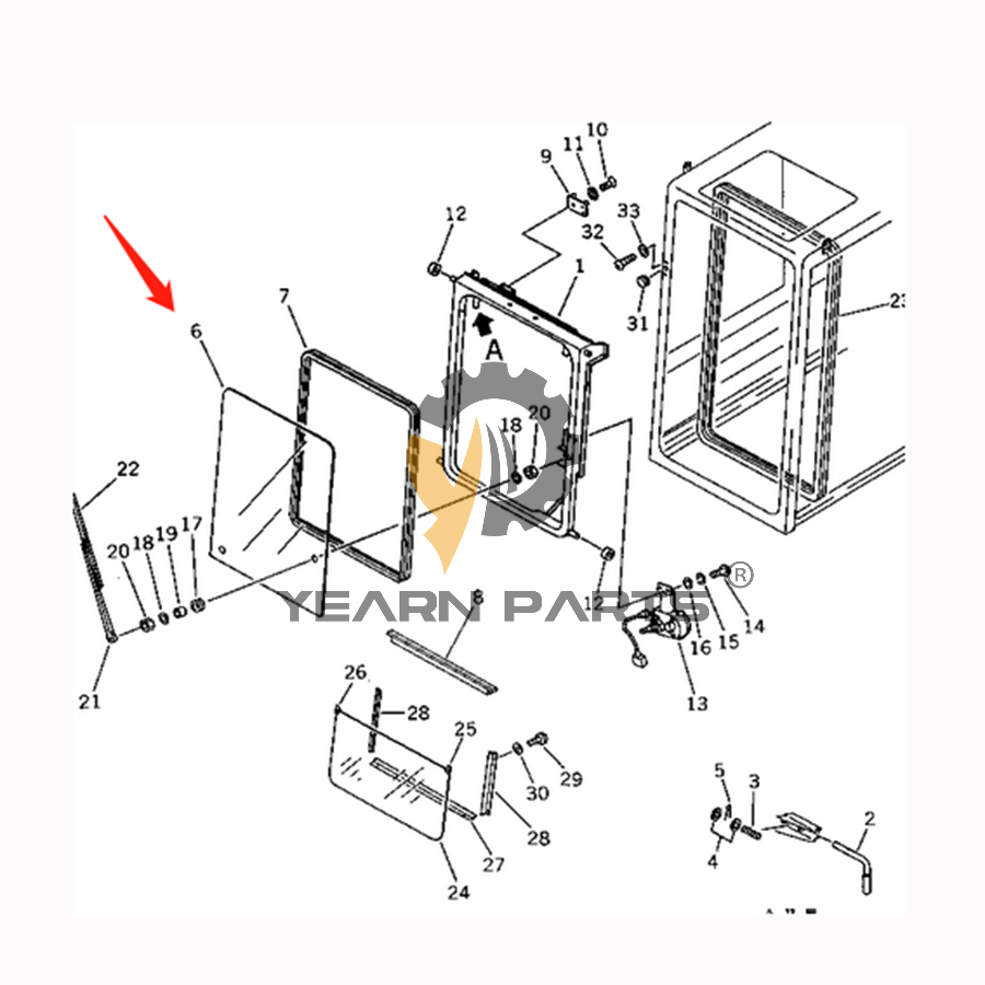 Front Window Glass 205-54-71211 for Komatsu Excavator PC60-5 PC80-3 PF3-1 PF5-1 PW100-3 PW150-1 PW200-1 PW210-1 PW60-3