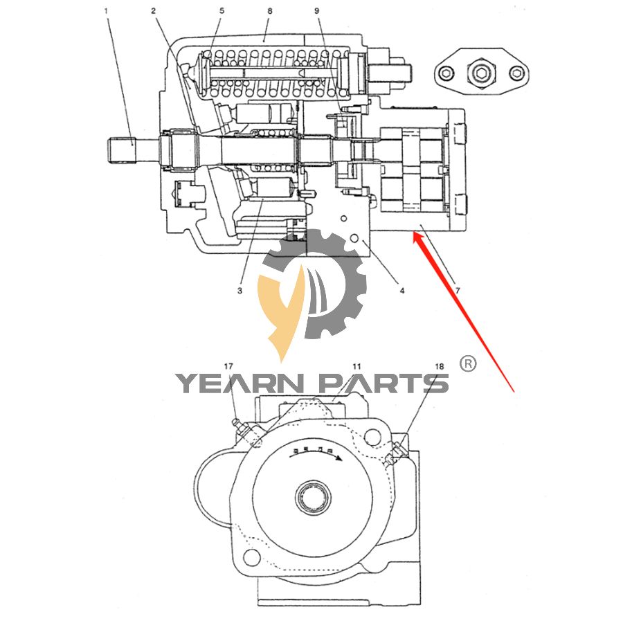 Gear Pump PX10V00014F1 for Case CX36B CX31B Excavator
