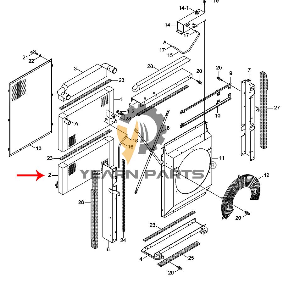 Hydraulic Oil Cooler 11Q6-43220 for Hyundai R210W-9A R210W-9AMH R220LC-9A R220NLC-9A Excavator