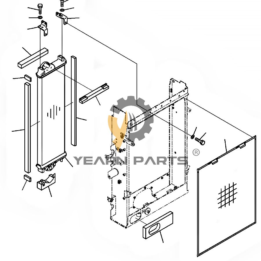 Hydraulic Oil Cooler 2A5-03-25111 for Komatsu PC210-11 PC210-11E0 PC210LC-11 PC210LC-11E0 PC210LCI-11 PC210NLC-11 PC230NHD-11 Excavator
